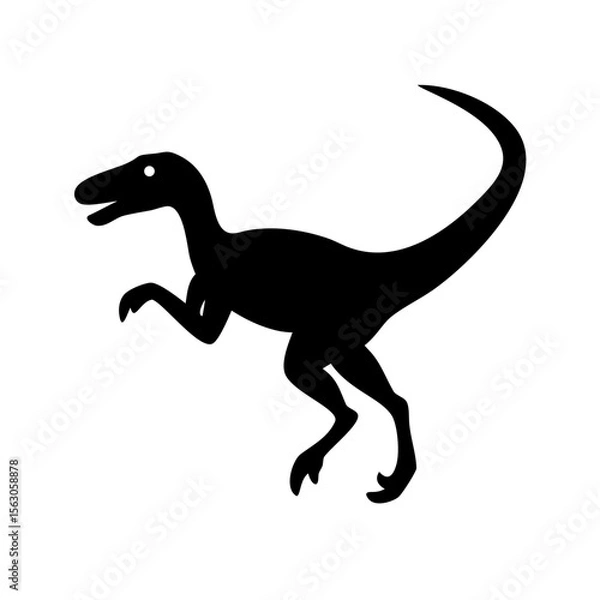 Fototapeta Simple Silhouette of a Dinosaur, Ideal for Educational Materials