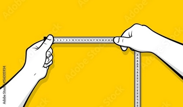 Obraz Ręce za pomocą centymetra