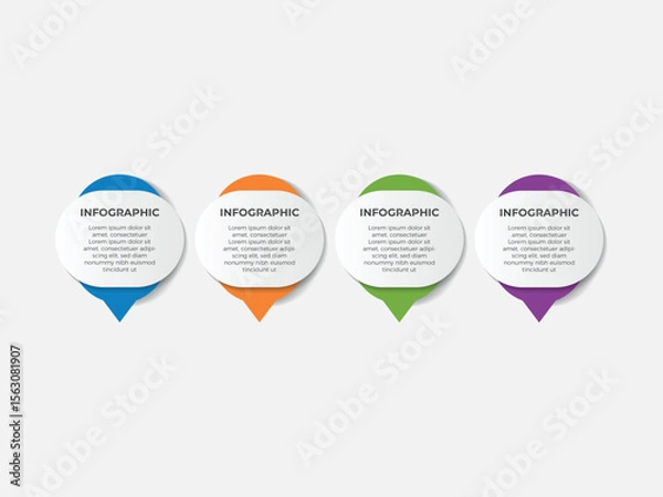Fototapeta Timeline infographic design with circle for business template. Vector 4 steps.