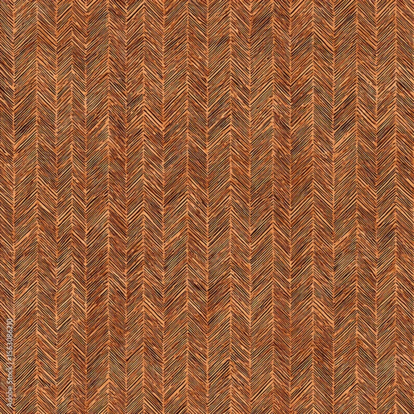 Obraz A brown and orange patterned fabric with a zigzag design