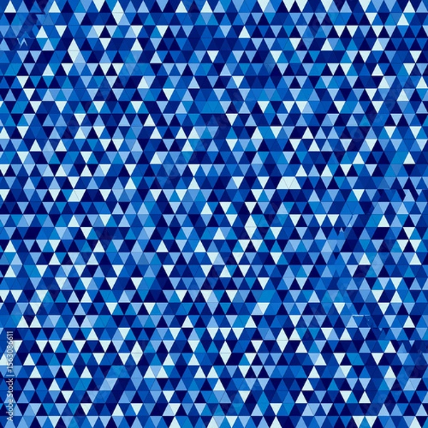 Obraz A blue pattern of triangles