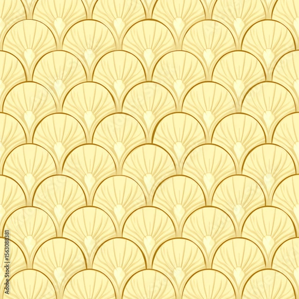 Obraz A pattern of yellow shells is shown on the image