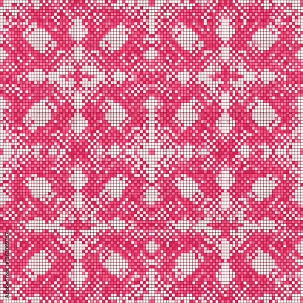 Obraz A pink and white patterned fabric with a white background
