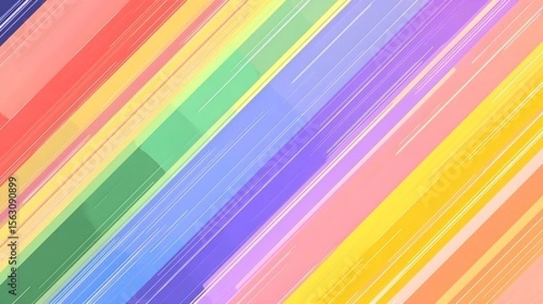 Fototapeta ポップでカラフルな斜線の抽象背景 | ビビッド ストライプ アート デザイン素材