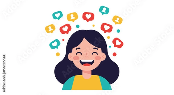 Fototapeta Social media engagement and connection concept vector illustration