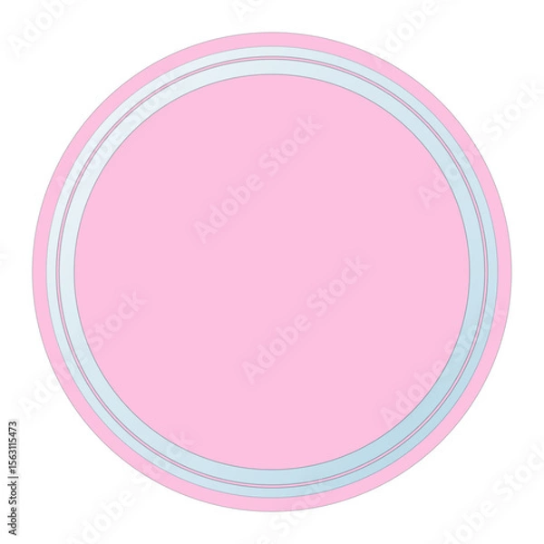Obraz Pink Round Text Frame with Glass, Isolated on White Background