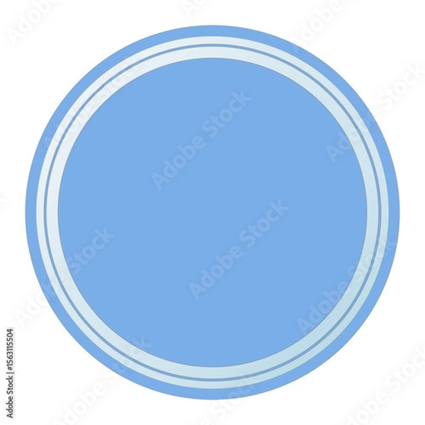 Obraz Blue Round Text Frame with Glass, Isolated on White Background