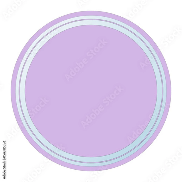 Obraz Purple Round Text Frame with Glass, Isolated on White Background