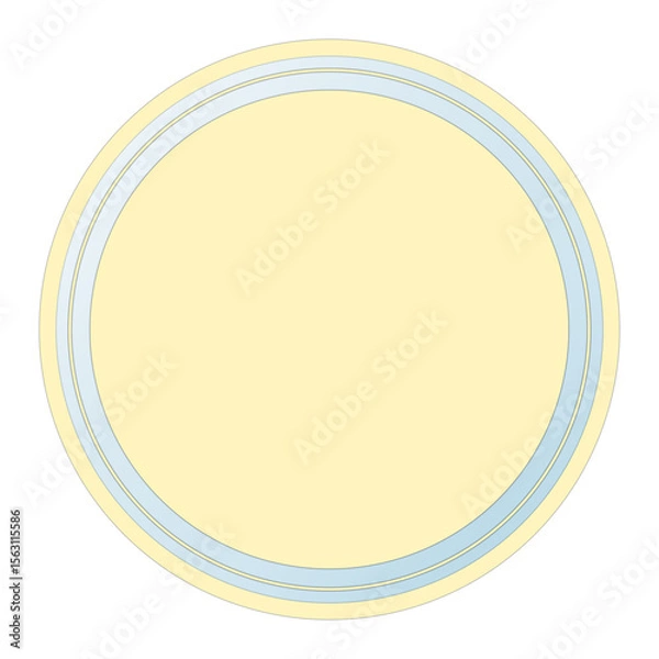 Obraz Yellow Round Text Frame with Glass, Isolated on White Background