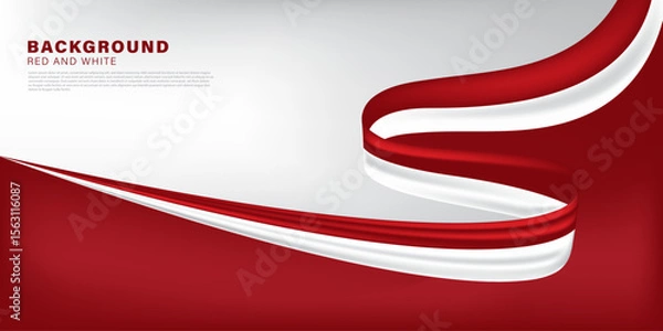 Obraz red and white flag theme background, independence day celebration design elements