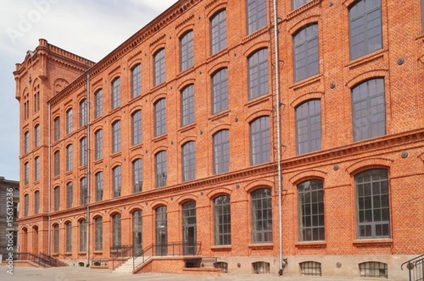 Fototapeta Architecture of the city of Lodz.,Poland - Former factory - Revitalized buildings - details
