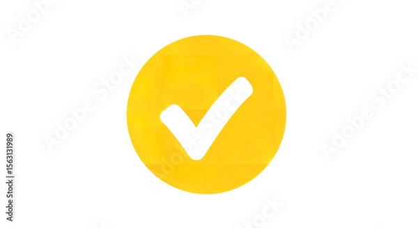 Fototapeta Yellow check mark icon vector illustration symbol sign graphic design on transparent background