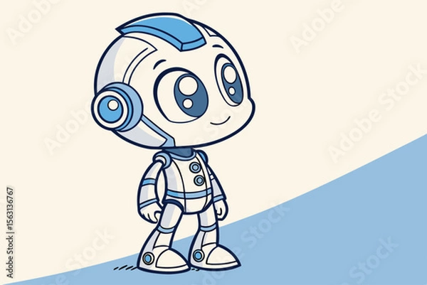 Fototapeta modern-vector-robot-assistant-character