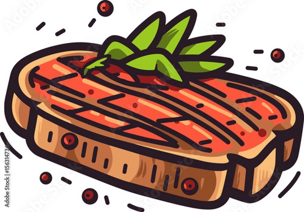 Fototapeta Tomato Basil Toast: A Culinary Delight for the Senses