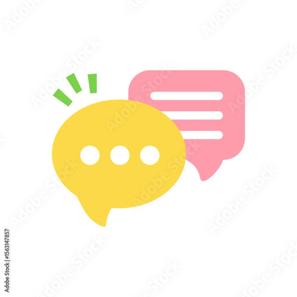 Fototapeta Text bubbles messenger social networks, message notification. Speak bubble vector illustration. Social media communication signs