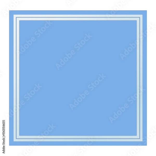 Obraz Blue Square Text Frame with Glass, Isolated on White Background