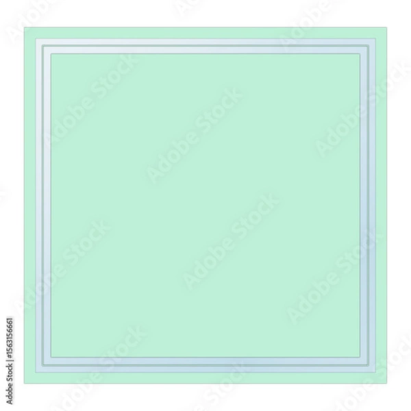 Obraz Green Square Text Frame with Glass, Isolated on White Background