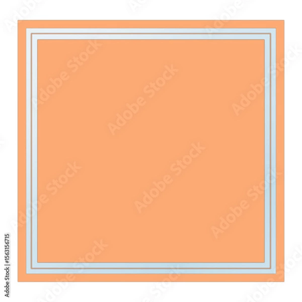 Obraz Orange Square Text Frame with Glass, Isolated on White Background