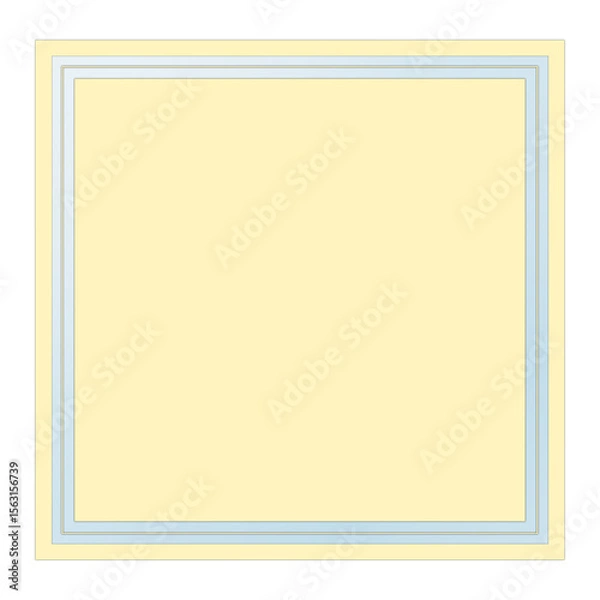 Obraz Yellow Square Text Frame with Glass, Isolated on White Background