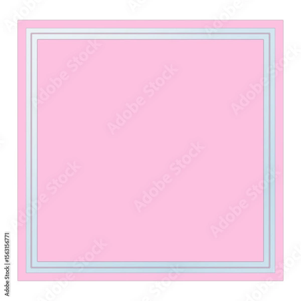 Obraz Pink Square Text Frame with Glass, Isolated on White Background