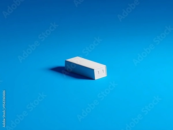 Obraz Simple white rectangular object on blue background