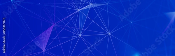 Obraz Technology background. Honeycomb concept. Big data. Hexagonal space with connected dots and lines. 3d
