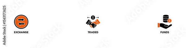 Fototapeta ETF banner web icon vector illustration concept Exchange Traded Funds Stock Market Investment with icon of money, cash flow, trading, transaction, bank, accounting, and growth
