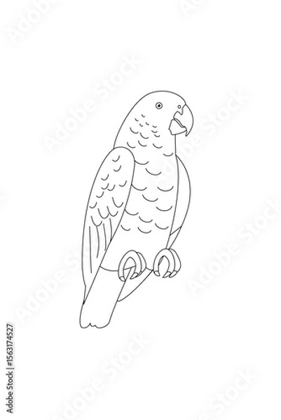 Fototapeta vector cartoon animal isolated on transparent background. black and white style