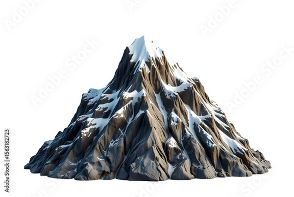 Obraz snow-capped mountain peak isolated on a white background, transparent