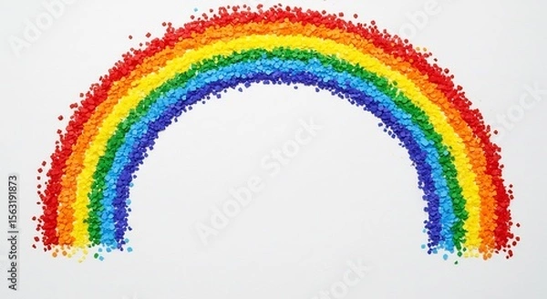 Obraz Regenbogenfarben leuchten hell auf weissem Hintergrund sanft. AI Generated