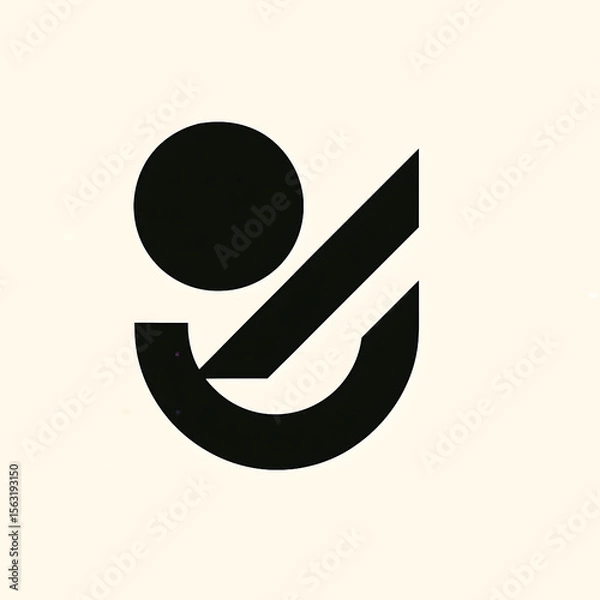 Fototapeta Abstract Modern Monogram Logo Design  Elegant Black and White Symbol