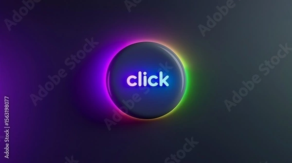 Fototapeta Colorful Button Click Animation/カラフルなボタンクリックアニメーション