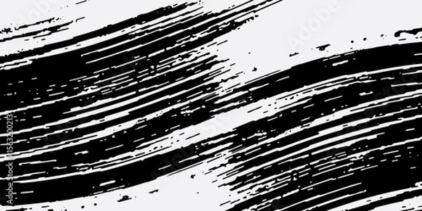 Fototapeta Grunge Brush strokes Background. Black Brush strokes isolated on white background. Grunge texture Background. Abstract Black and white grunge texture.