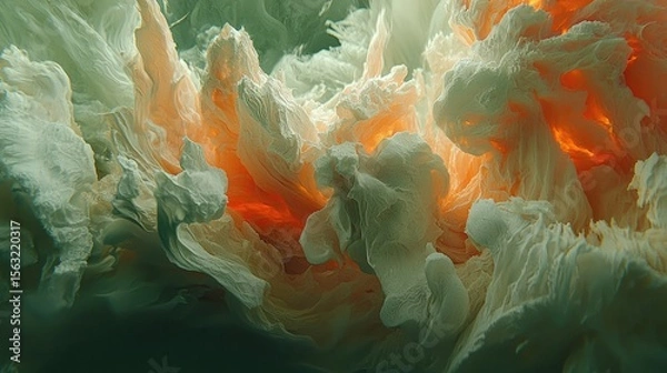 Fototapeta Dynamic watercolor eruption abstract art fluid medium vivid colors close-up creative expression