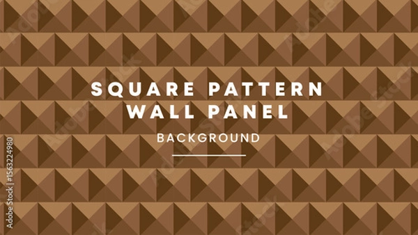 Obraz wall panel square pattern geometric 3D texture brown Background