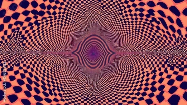 Fototapeta Dynamic optical illusion art abstract digital artwork graphic design vivid color contrast modern aesthetics

