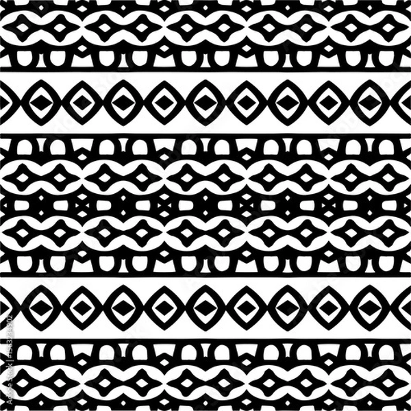 Obraz Abstract texture for fabric print, card, table cloth, furniture, banner, cover, invitation, decoration,weaving, plaid,wrapping,knitting. Repeating pattern.Black and white color.