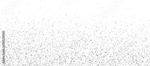 Fototapeta Black stippled halftone gradient texture. Grunge dotted noise background. Black gritty splattered sand overlay. Curved distressed sprayed dot work grain with specks, dust, dots, speckles