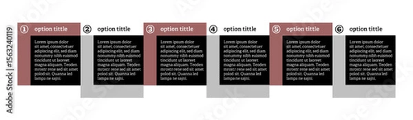 Fototapeta Very simply infographic design with 6 options or steps. Infographics for business concept.