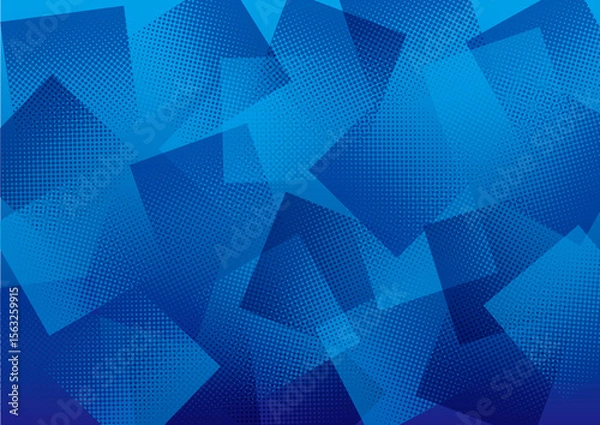 Obraz ドットのグラデーションの四角いパターン　青