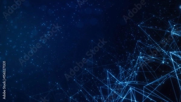 Fototapeta Abstract Blue Technology Background with Lines and Dots