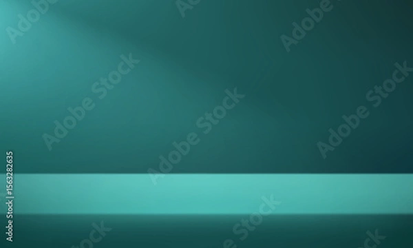 Fototapeta Empty Dark green studio room background space for selling products on the website. Vector illustration.