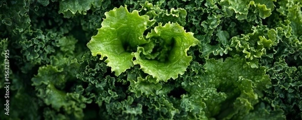 Fototapeta Close-up of green lettuce in a hydroponic farm background, Generative AI