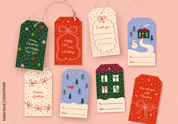 Obraz Colorful Holiday Gift Tags