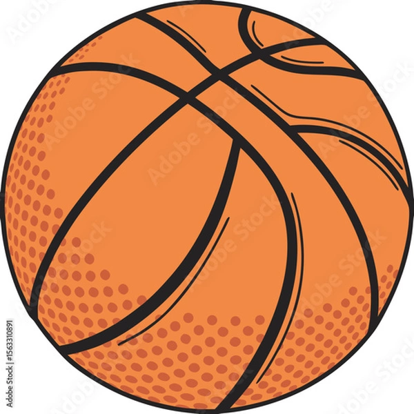 Obraz Basketball Ball Isolated on White Background Vector Illustration