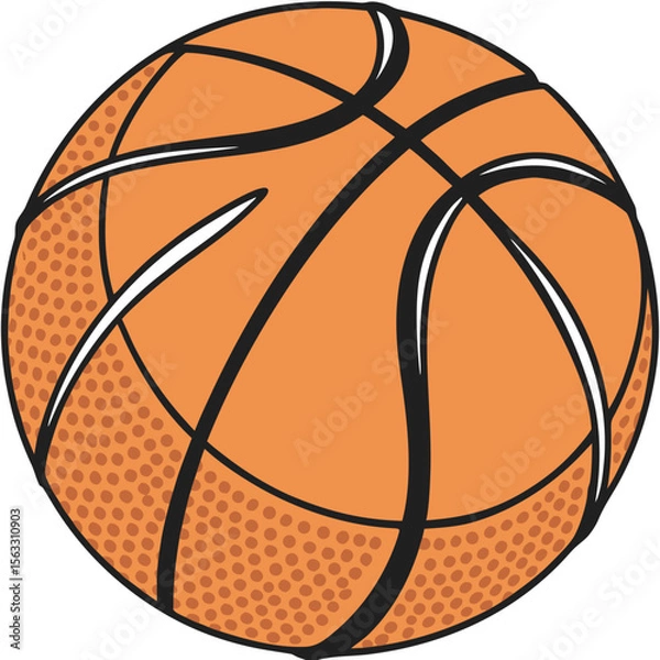 Obraz Basketball Ball Isolated on White Background Vector Illustration