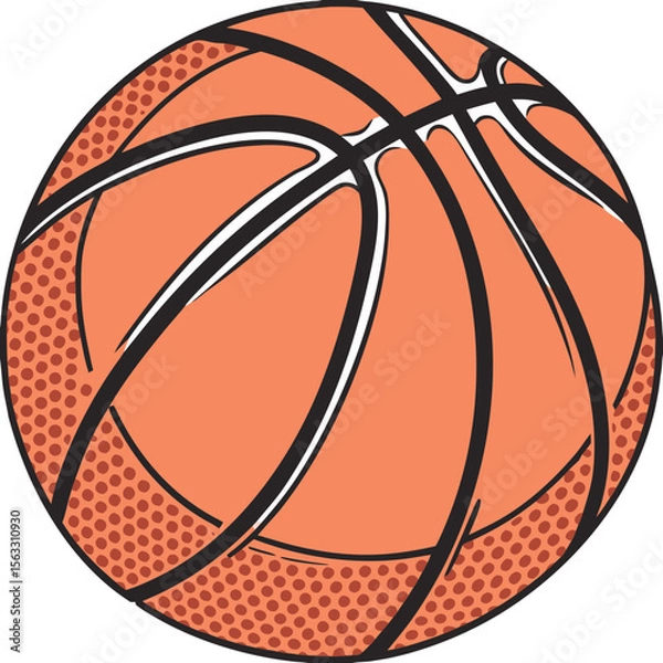 Obraz Basketball Ball Isolated on White Background Vector Illustration