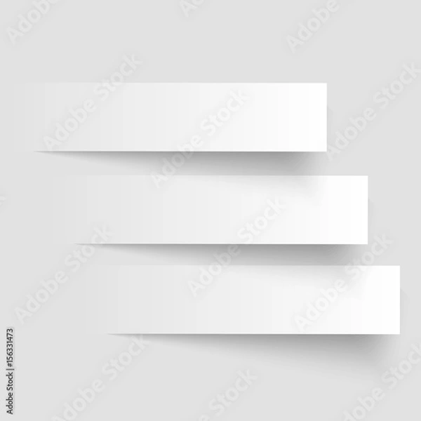 Fototapeta 3 cutting banners on the grey background. Vector illustration
