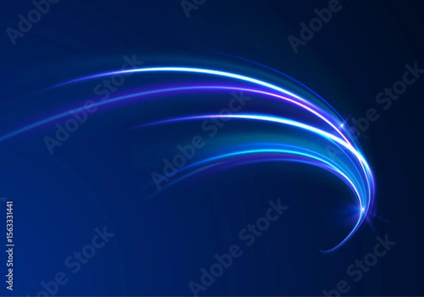 Obraz png dynamic blue spiral with glowing curve and tornado rotation motion background bright shine wave power effect wind ellipse light magic circle transparent lines energy

