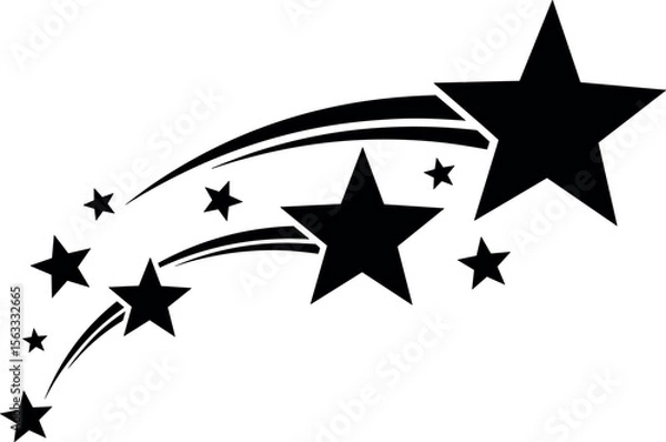 Fototapeta falling star. simple shooting stars symbol. transparent png and vector illustration.